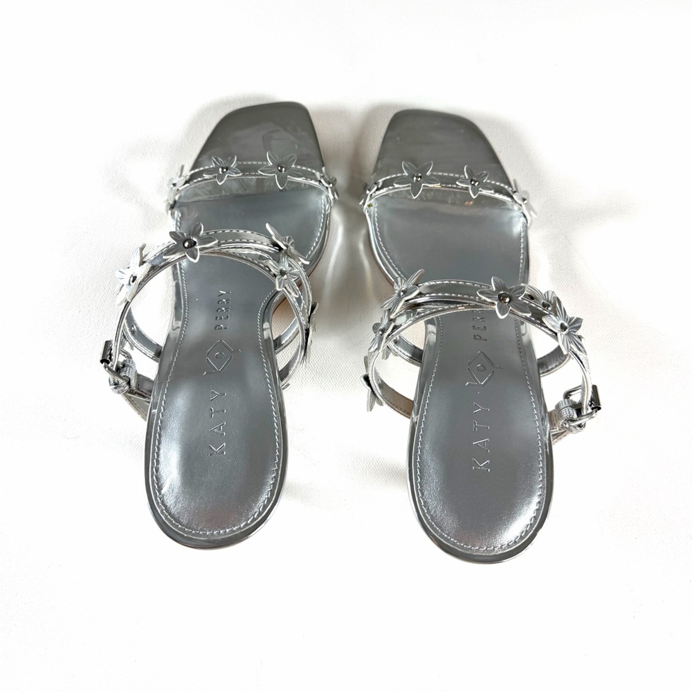 Katy Perry Analia Flower Square Toe Dress Sandals Size 8.5 - Picture 10 of 12